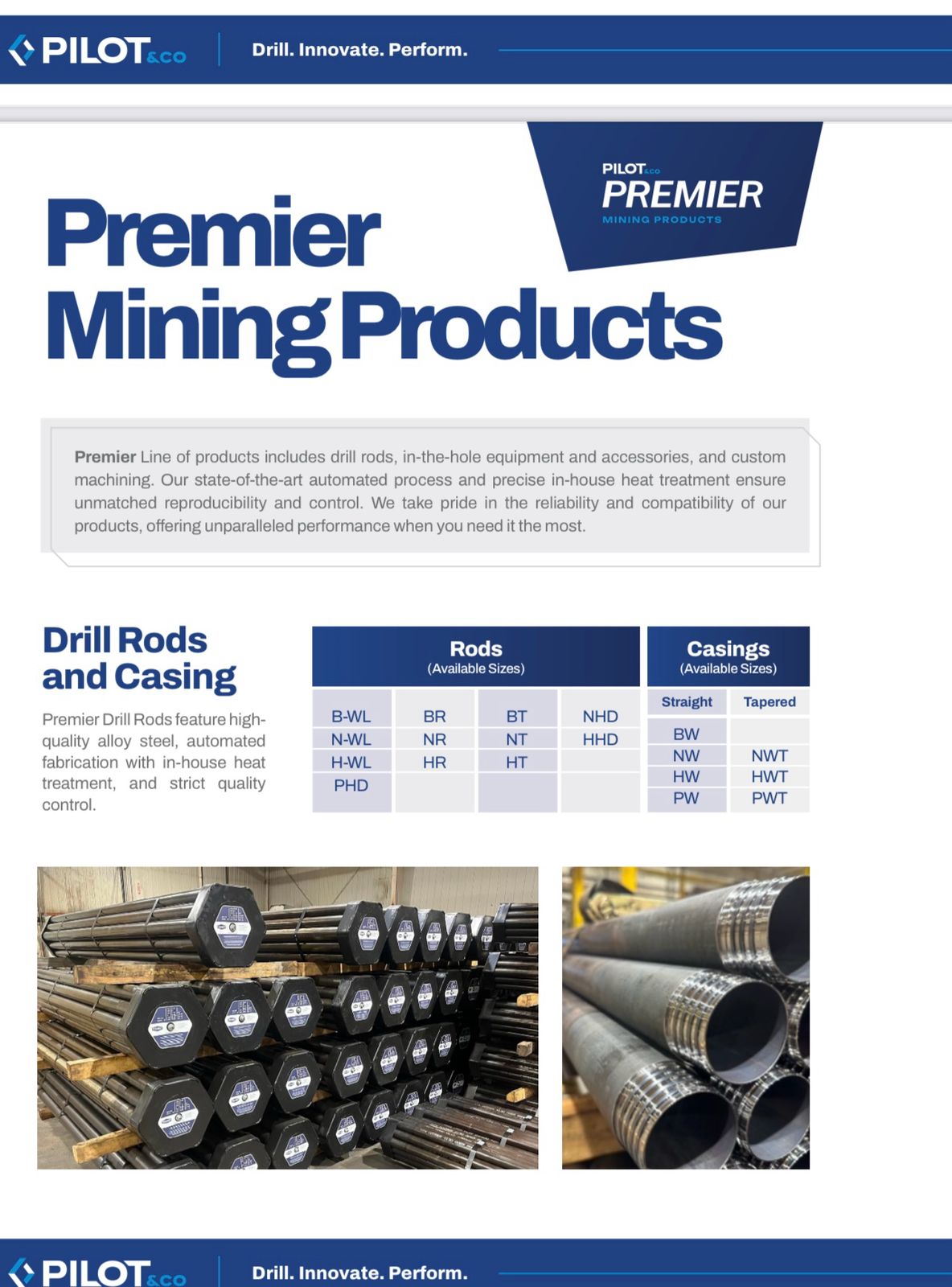 Drill rods and casing